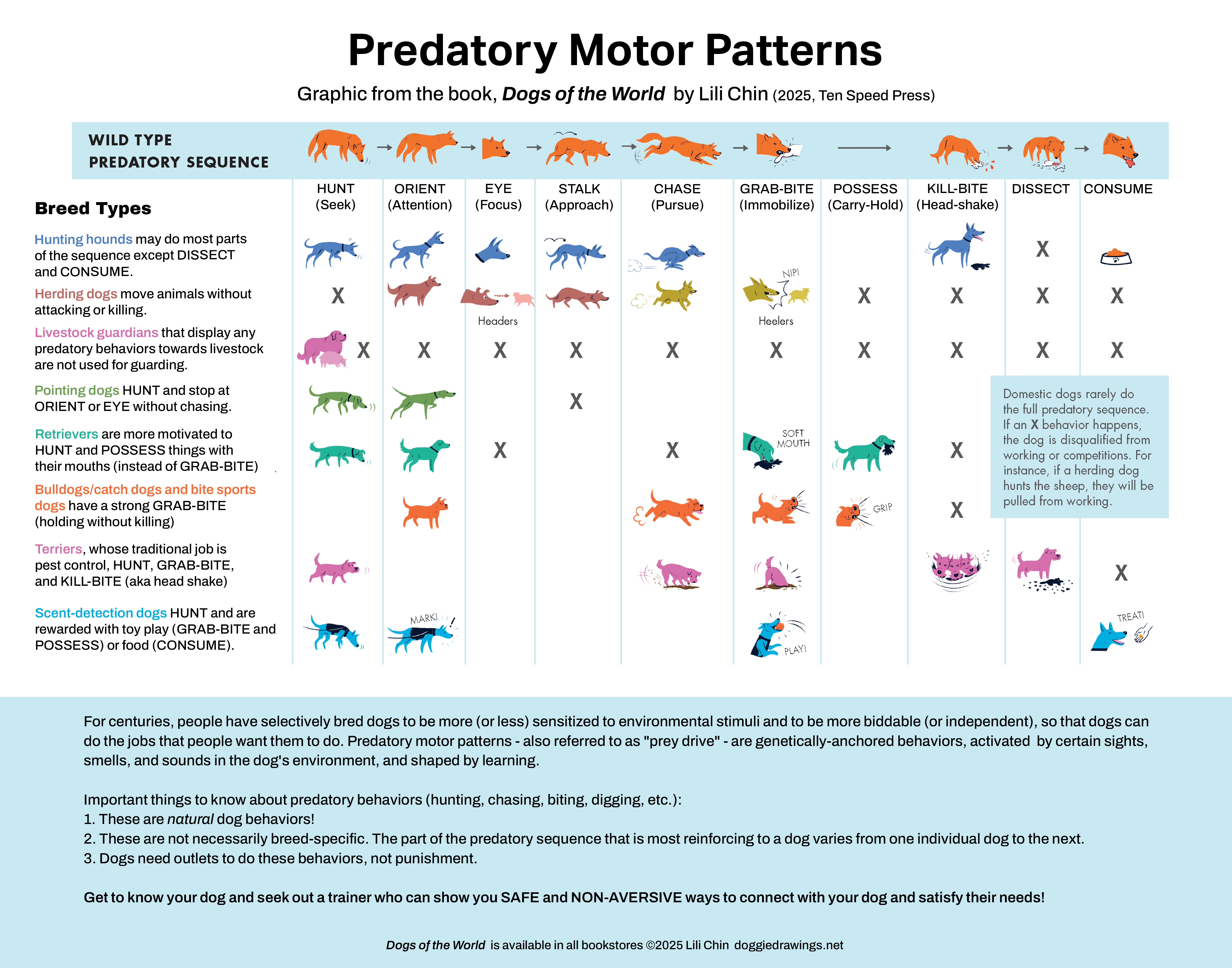 Detailed charts showing Predatory Motor Patterns